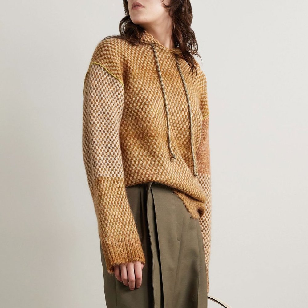 *NEW* ACNE STUDIOS Patchwork Jacquard-Knit Hoodie